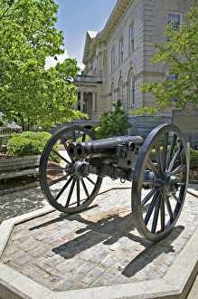 Historic double-barreled civil war cannon downtown Athens Georgia Historic double-barreled civil war cannon downtown Athens Georgia