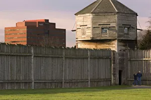Historic Fort Vancouver held guard over the old trapper settelment. The modern new Historic Fort Vancouver held guard over the old trapper settelment. The modern new