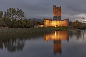 Historic Ross Castle at dusk in Killarney National Park, Ireland Historic Ross Castle at dusk in Killarney National Park, Ireland