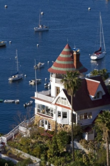 The Holly Hill House overlooking Avalon Harbor on Catalina Island, California, USA The Holly Hill House overlooking Avalon Harbor on Catalina Island, California, USA