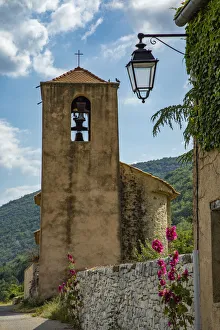 Hollyhocks flowers blooming in Provence region of Southern France Hollyhocks flowers blooming in Provence region of Southern France