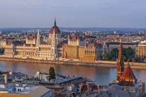 Hungary, Budapest. View of Hungary's Parliament, built between 1884-1902 is Hungary, Budapest. View of Hungary's Parliament, built between 1884-1902 is