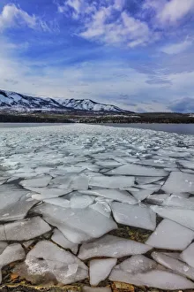 Ice flows at spring breakup on Lake McDonald in Glacier National Park, Montana, USA Ice flows at spring breakup on Lake McDonald in Glacier National Park, Montana, USA