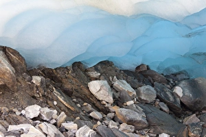 Icecave in the Schlatenkees one of the biggest glaciers in Austria and retreating rapidly Icecave in the Schlatenkees one of the biggest glaciers in Austria and retreating rapidly