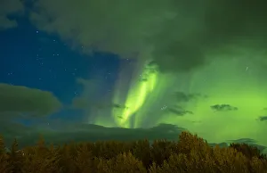 Iceland spectatular Northern Lights green in Reykholt Valley in West Iceland sky lights Iceland spectatular Northern Lights green in Reykholt Valley in West Iceland sky lights