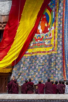 Tibetan Art Prints: Hemis Monastery Thangka Raising Print