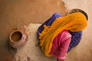 India, Rajasthan. Woman painting. Credit as: Jim Nilsen / Jaynes Gallery / DanitaDelimont India, Rajasthan. Woman painting. Credit as: Jim Nilsen / Jaynes Gallery / DanitaDelimont