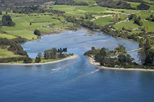 Inlet, Onekaka, Golden Bay, Nelson Region, South Island, New Zealand - aerial Inlet, Onekaka, Golden Bay, Nelson Region, South Island, New Zealand - aerial