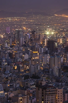 Iran, Tehran, elevated city skyline with view tfrom the Roof of Iran Park towards the Milad Tower Iran, Tehran, elevated city skyline with view tfrom the Roof of Iran Park towards the Milad Tower