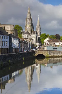 Ireland, County Cork, Cork City, St. Fin Barres Cathedral, 19th century, from the River Lee Ireland, County Cork, Cork City, St. Fin Barres Cathedral, 19th century, from the River Lee