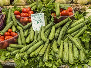 Italy, Florence. A variety of vegetables for sale in a shop in the Central Market Italy, Florence. A variety of vegetables for sale in a shop in the Central Market