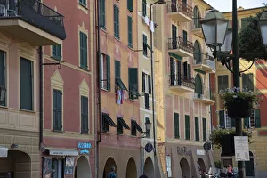 Italy, Liguria Province, Santa Margherita Ligure, pastel buildings Italy, Liguria Province, Santa Margherita Ligure, pastel buildings