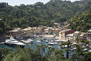 Italy, Province of Genoa, Portofino. Upscale fishing village on the Ligurian Sea Italy, Province of Genoa, Portofino. Upscale fishing village on the Ligurian Sea
