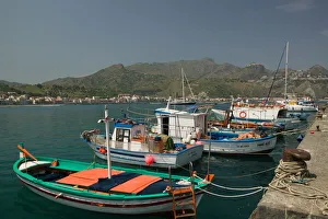 ITALY-Sicily-GIARDINI-NAXOS: Port view towards TAORMINA ITALY-Sicily-GIARDINI-NAXOS: Port view towards TAORMINA