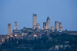 Italy, Tuscany. Twilight skyline of San Gimignano Italy, Tuscany. Twilight skyline of San Gimignano