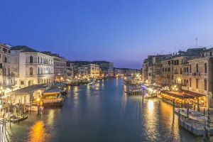 Italy, Venice. Grand Canal at Twilight from Rialto Bridge Italy, Venice. Grand Canal at Twilight from Rialto Bridge
