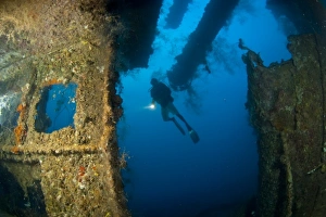 Japanese Teshio Maru Standard 1 V Freighter Wreck from WWII, Palau, Micronesia, Western Japanese Teshio Maru Standard 1 V Freighter Wreck from WWII, Palau, Micronesia, Western
