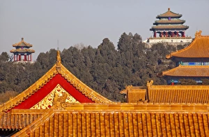 Jinshang Park Pavilions from Forbidden City Yellow Roofs GugongDecorations Emperor's Jinshang Park Pavilions from Forbidden City Yellow Roofs GugongDecorations Emperor's