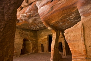 Jordan, Petra, Exterior Siq, coulored facades Jordan, Petra, Exterior Siq, coulored facades