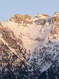 The Karwendel Mountain Range near Mittenwald during winter The Karwendel Mountain Range near Mittenwald during winter