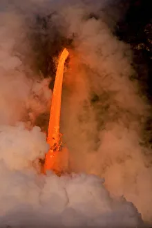 Kilauea volcano, Big Island, Hawaii. A rare lava flow formation called a fire hose Kilauea volcano, Big Island, Hawaii. A rare lava flow formation called a fire hose