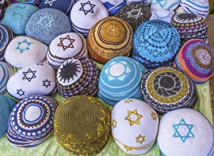 Kippahs Yarmulkes Jewish Hats Covers Israeli Star of David Souvenirs Safed Tsefat Israel Kippahs Yarmulkes Jewish Hats Covers Israeli Star of David Souvenirs Safed Tsefat Israel