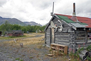 Klukshu Village in Yukon Territory, Canada. A traditional Native village on the Klukshu Klukshu Village in Yukon Territory, Canada. A traditional Native village on the Klukshu