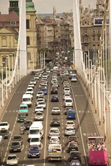 Liberty Bridge from the Buda side looking toward Central Budapest, Capital of Hungary Liberty Bridge from the Buda side looking toward Central Budapest, Capital of Hungary