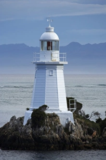 Lighthouse, Entrance Island, Hells Gates, Entrance to Macquarie Harbour, Western Tasmania Lighthouse, Entrance Island, Hells Gates, Entrance to Macquarie Harbour, Western Tasmania