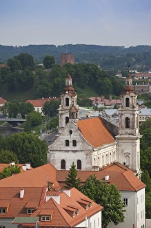 Vilnius Lithuania Landmarks Prints: Lithuania, Vilnius, elevated view of St. Raphaels Church