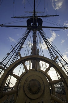 Looking up from the helm, 18th Century Royal Navy Frigate (replica) Looking up from the helm, 18th Century Royal Navy Frigate (replica)