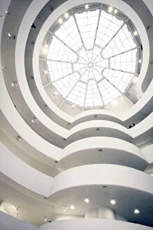 Images Dated 15th December 2006: Looking up at the skylight and upper levels of the Guggenheim museum in New York city
