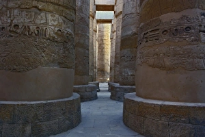 Egyptian Monumental Architecture Prints: Massive columns of the Great Hypostyle Hall, in the temple of Amun, The Temple of