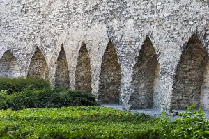 Medieval city wall in the old town, Tallinn, Estonia Medieval city wall in the old town, Tallinn, Estonia