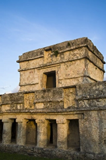 Mexico, Quintana Roo, Tulum, near Cancun, Yucatan Peninsula, Stonework detail, Temple Mexico, Quintana Roo, Tulum, near Cancun, Yucatan Peninsula, Stonework detail, Temple