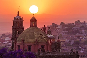 Mexico, San Miguel de Allende. City overview at sunset Mexico, San Miguel de Allende. City overview at sunset