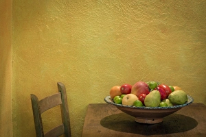 Mexico, San Miguel de Allende. Furit bowl on table Mexico, San Miguel de Allende. Furit bowl on table