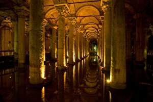 Middle East Turkey and city of Istanbul view of the Basilica Cistern or know as the Middle East Turkey and city of Istanbul view of the Basilica Cistern or know as the