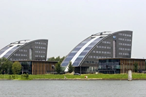 Modern office buildings with solar panals at Rotterdam, Netherlands Modern office buildings with solar panals at Rotterdam, Netherlands
