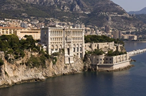 Monaco Oceanography Museum, View from Helicopter, Cote d'Azur, Monaco Monaco Oceanography Museum, View from Helicopter, Cote d'Azur, Monaco