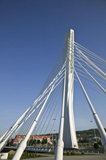 Montenegro, Podgorica, Capital of Montenegro, The Millenium Bridge across the Moraca Montenegro, Podgorica, Capital of Montenegro, The Millenium Bridge across the Moraca