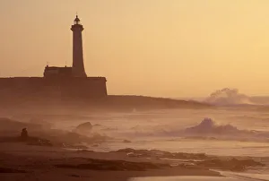 Lighthouse At Sunset Prints: Morocco, Rabat