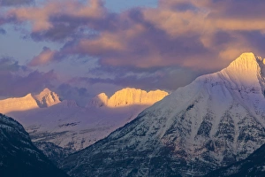 Mount Cannon and the Garden Wall in late winter light in Glacier National Park, Montana Mount Cannon and the Garden Wall in late winter light in Glacier National Park, Montana