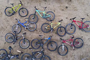 Mountain bikes, Central Otago, South Island, New Zealand Mountain bikes, Central Otago, South Island, New Zealand