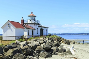 MR man on beach, West Point Lighthouse, Discovery Park, Seattle, WA MR man on beach, West Point Lighthouse, Discovery Park, Seattle, WA
