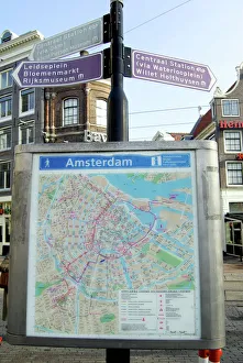Netherlands, South Holland, Amsterdam, Street Map Netherlands, South Holland, Amsterdam, Street Map