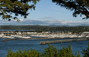 Newport Oregon harbor from above on Oregon Coast Newport Oregon harbor from above on Oregon Coast