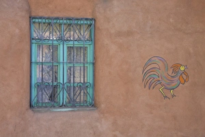 NM, New Mexico, Santa Fe, window and wall art NM, New Mexico, Santa Fe, window and wall art