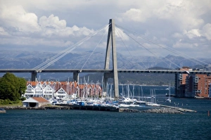 Norway, Stavanger. Sailboats in the port area Norway, Stavanger. Sailboats in the port area