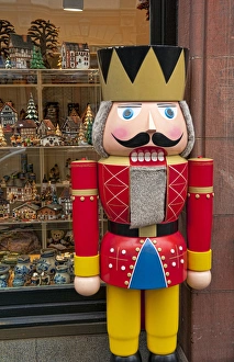 nutcracker nut cracker art outside store in Old town Frankfurt Germany nutcracker nut cracker art outside store in Old town Frankfurt Germany